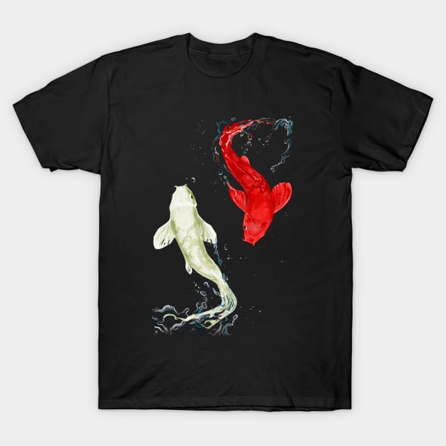 Koi Fishes T-Shirt by 3vaN